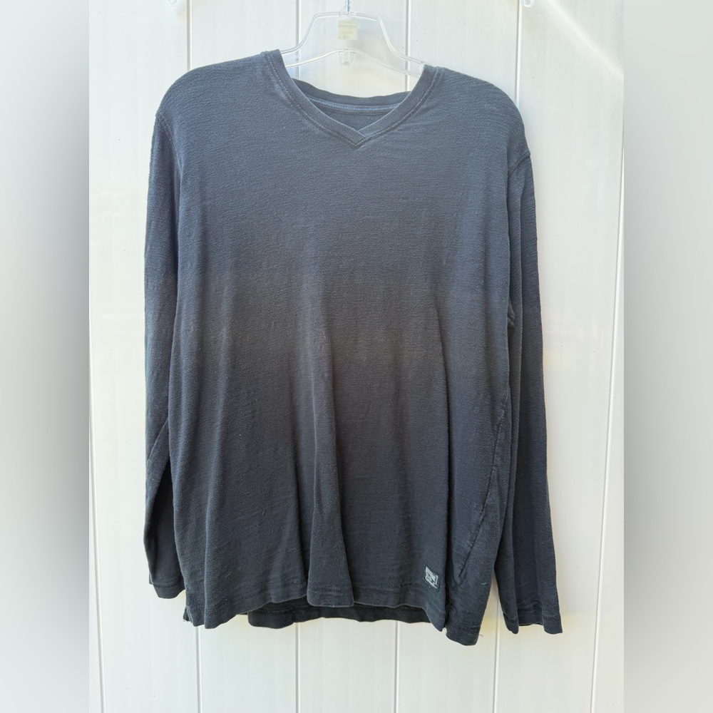 Men's Long Sleeve V-Neck Shirt - Gray